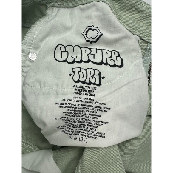 Empyre Size 0 Tori Sage Skate Jeans Green Relaxed Baggy High Rise Y2K Streetwear - Picture 12 of 15